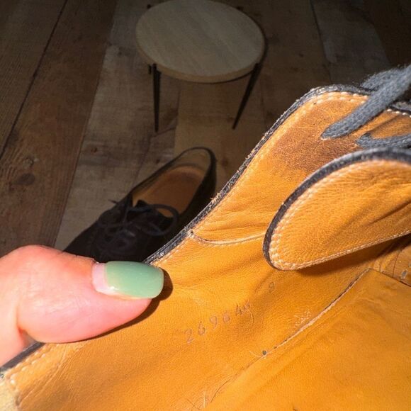 GUCCI 'Brogue' Men’s Sz 8 Black Leather Plain Toe Oxfords Italian Shoes - Picture 9 of 15